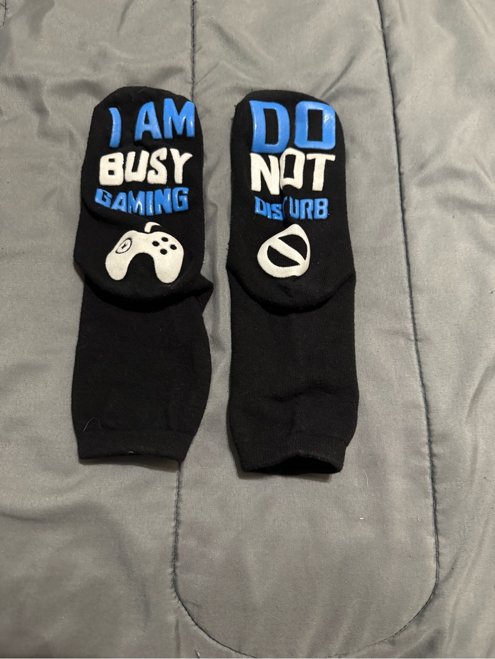 Black 'I Am Busy Gaming / Do Not Disturb' Novelty Socks